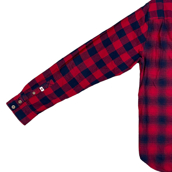 Lucky Brand California Fit Red Multi Plaid Flannel - Picture 8 of 9